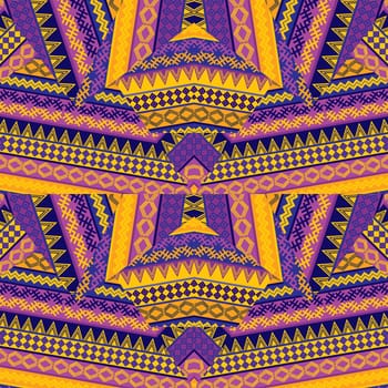 Geometric decorative  pattern with ethnic motifs