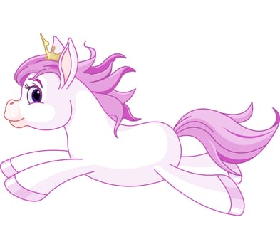 Illustration of running cute horse princess