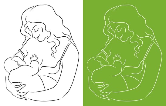 Illustration of mother and baby