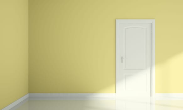door and wall corner blank room interior design
