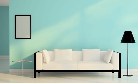 white sofa chair decoration in living room modern design
