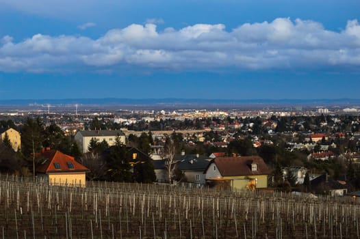 View from Vienna to the south to the Leitha Mountains