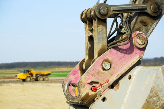 Vehicles on the construction site