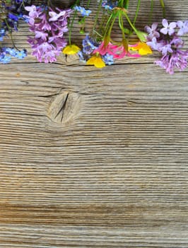 flowers on a wooden board