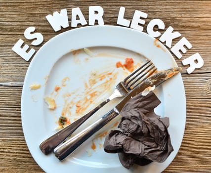 empty plate and cutlery