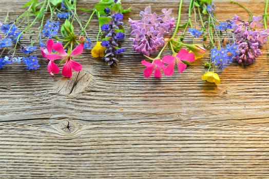 flowers on a wooden board