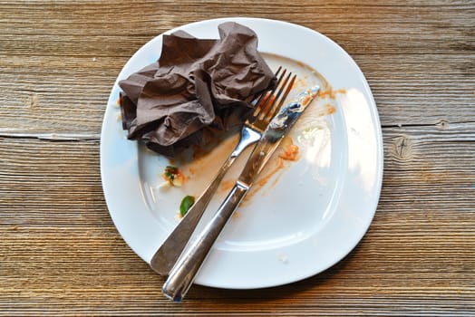 empty plate and cutlery
