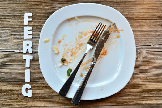 empty plate and cutlery