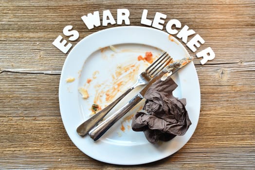 empty plate and cutlery