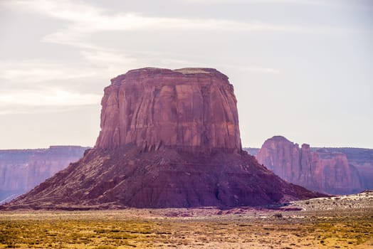 Monument valley under the blue sky