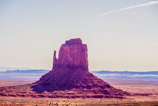 Monument valley under the blue sky