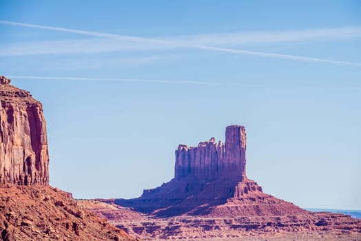 Monument valley under the blue sky