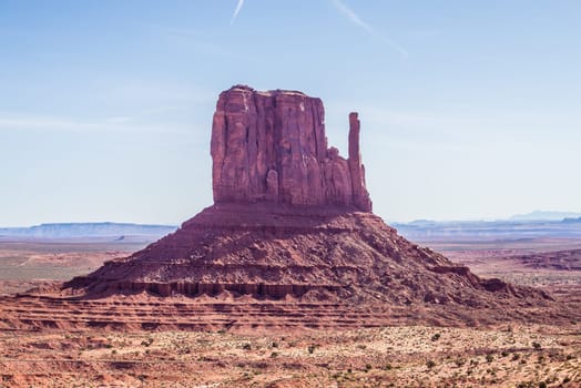 Monument valley under the blue sky