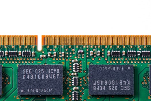 Closeup of a memory Ram chip module