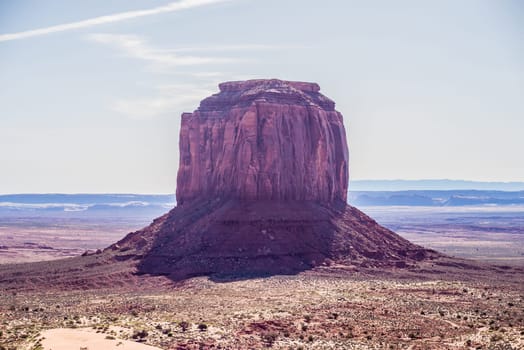 Monument valley under the blue sky