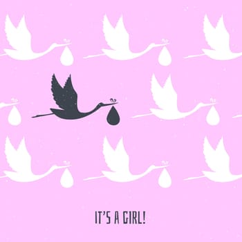 Vector illustration of It's a girl!