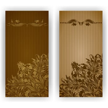 Template design for invitation with damask ornaments. Vector illustration. EPS 10