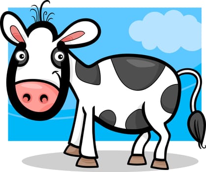 Cartoon Illustration of Cute Calf Baby Farm Animal