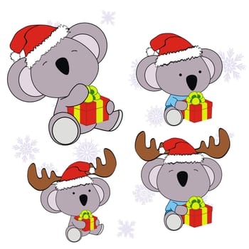 koala xmas cartoon in vector format