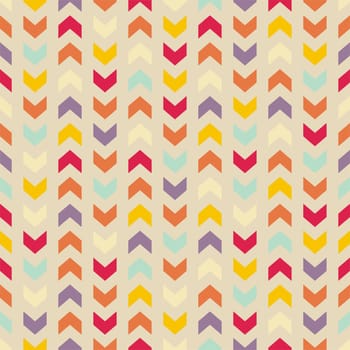 Aztec Chevron seamless vector colorful pattern, texture or background with zigzag stripes. Thanksgiving background, desktop wallpaper or website design element