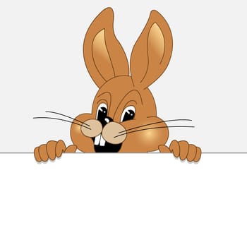 easter bunny with white paper