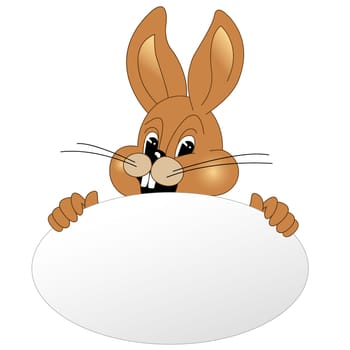 easter bunny with white egg
