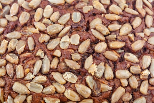 Delicious whole grain bread fullframe in detail