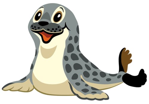 cartoon seal isolated on white background.Vector illustration for babies and little kids