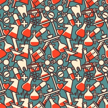 Seamless background with medical icons, vector Eps10 image.
