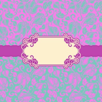 Template frame design for greeting card . Seamless background.
