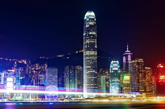 Hong Kong Island from Kowloon city at night