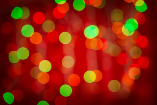 Red green blurred bokeh background.