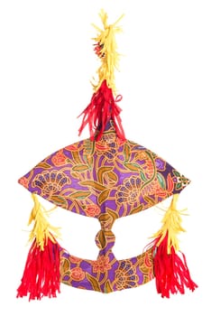 Malaysian traditional Wau or moon kite isolated on white background.