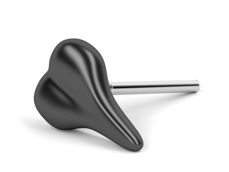Bicycle saddle on white background