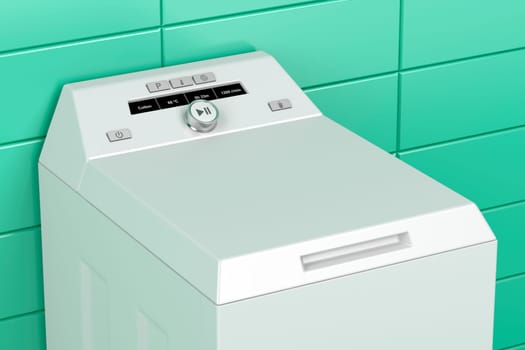 Close up of modern top load washing machine