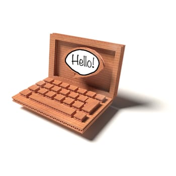 Laptop as cardboard model