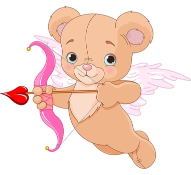 ..  Valentine cupid bear ready to shoot his arrow