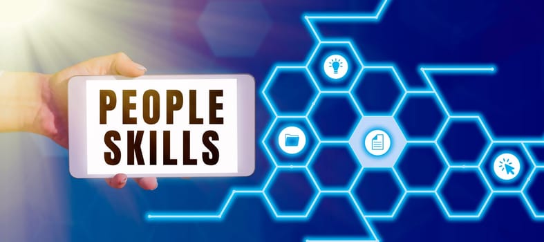 Handwriting text People Skills, Business overview Get Along well Effective Communication Rapport Approachable