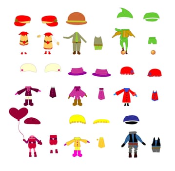 set of children's clothes, vector design elements