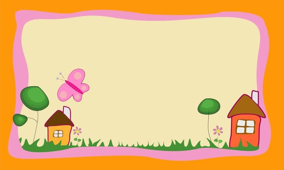 Baby card or greeting card in pink for girls