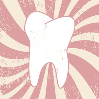 Tooth in a grunge style on a unique background