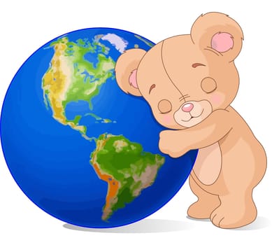 ..Teddy Bear hugging the Earth