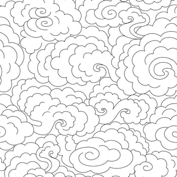 seamless abstract black and white clouds, fog background