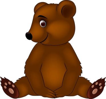 Vector illustration of funny baby bear