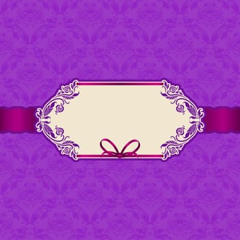 Template vector frame design for greeting card, invitation. Background - floral seamless pattern.