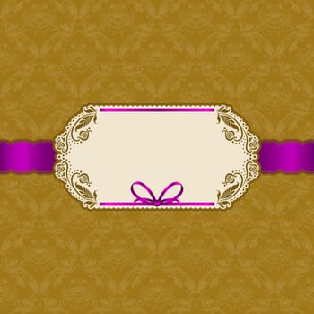 Template vector frame design for greeting card, invitation. Background - floral seamless pattern.