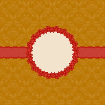 Template vector frame design for greeting card, invitation. Background - floral seamless pattern.