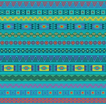Abstract Ethnic Seamless Geometric Pattern. Vector Background. Colorful. Illustration