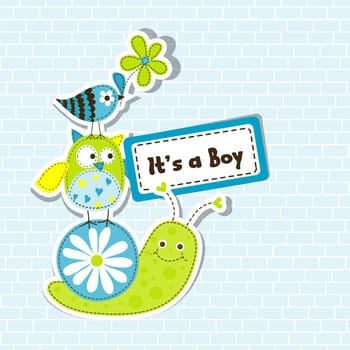 Template greeting card, vector scrap illustration