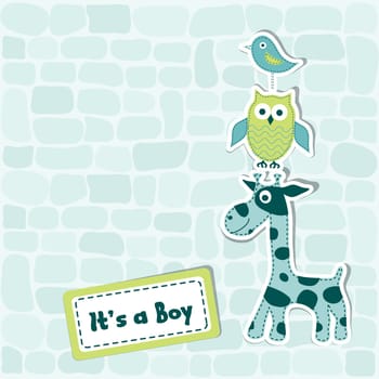 Template greeting card, vector scrap illustration